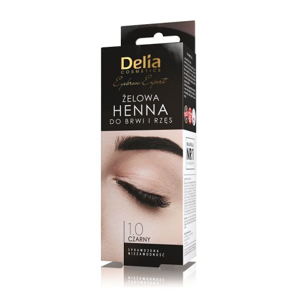 Delia eyebrow expert żelowa henna do brwi i rzęs 1.0 czerń 15ml