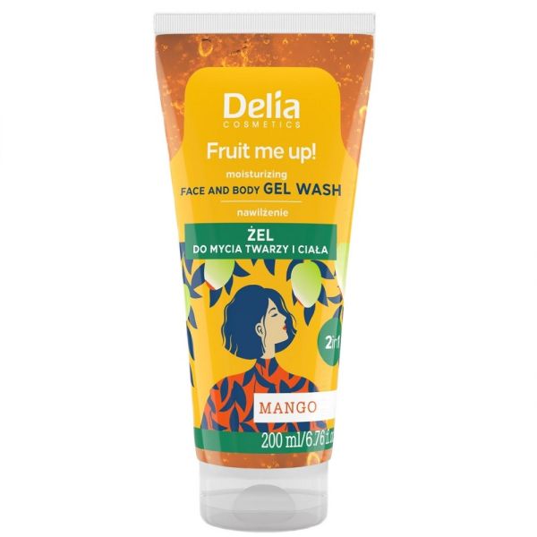Delia fruit me up! żel do mycia twarzy i ciała mango 200ml