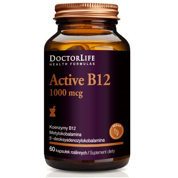 Doctor life active b12 aktywna witamina b12 1000mcg suplement diety 60 kapsułek