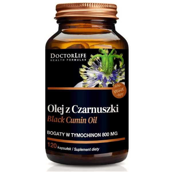 Doctor life black cumin oil olej z czarnuszki 1000mg suplement diety 100 kapsułek