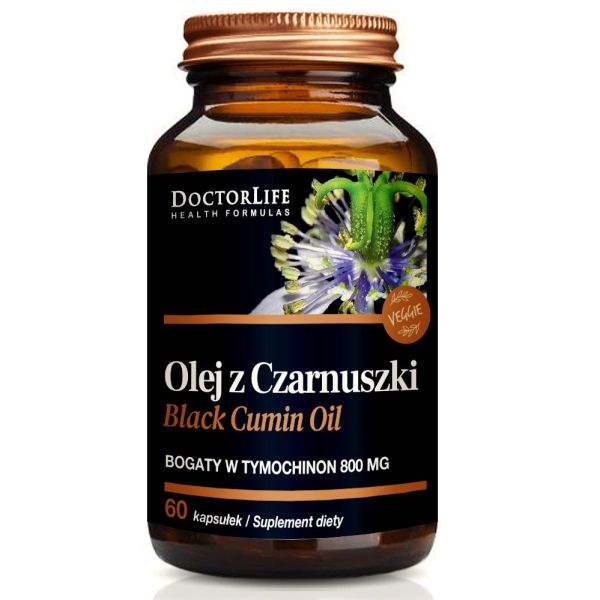 Doctor life black cumin oil olej z czarnuszki 1000mg suplement diety 60 kapsułek