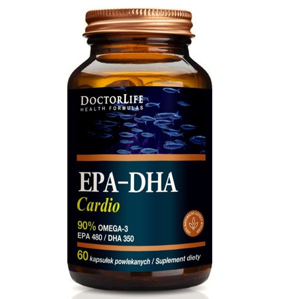 Doctor life epa-dha cardio 90% omega-3 epa 480/ dha 350 suplement diety 60 kapsułek