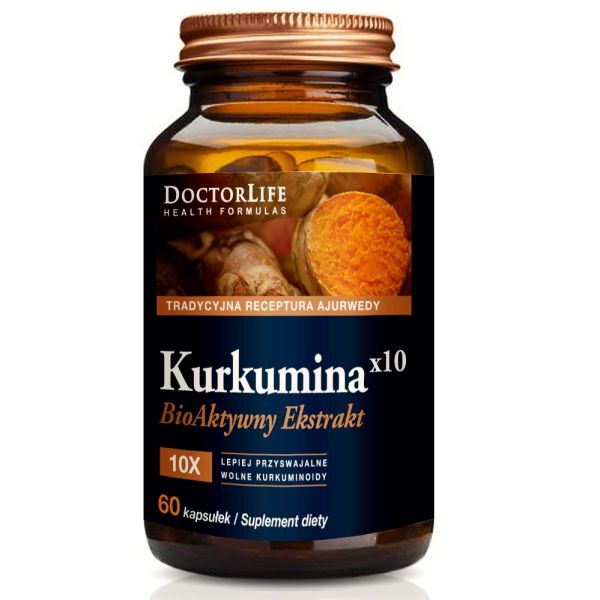 Doctor life kurkumina x10 bioaktywny ekstrakt 500mg suplement diety 60 kapsułek