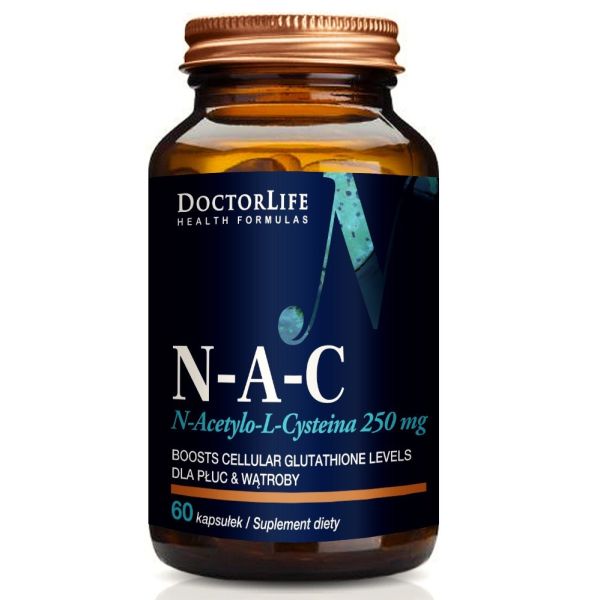 Doctor life n-a-c n-acetylo-l-cysteina 250mg suplement diety 60 kapsułek