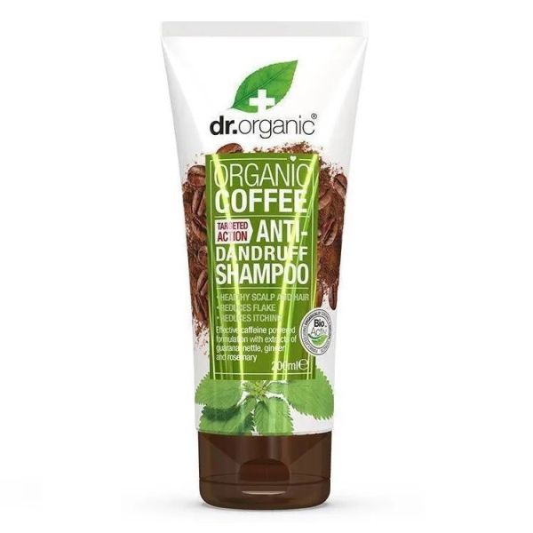 Dr.organic coffee anti-dandruff shampoo szampon przeciwłupieżowy z ekstraktem z organicznej kawy 200ml