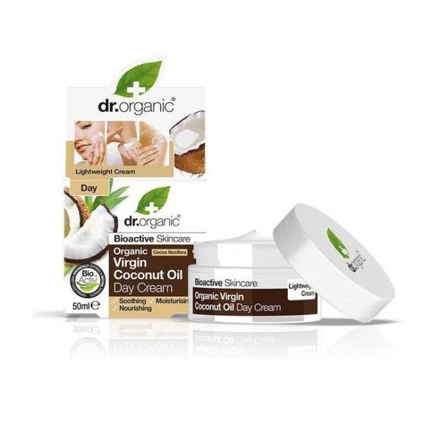 Dr.organic virgin coconut oil day cream odżywczo-zmiękczający krem na dzień do skóry suchej 50ml