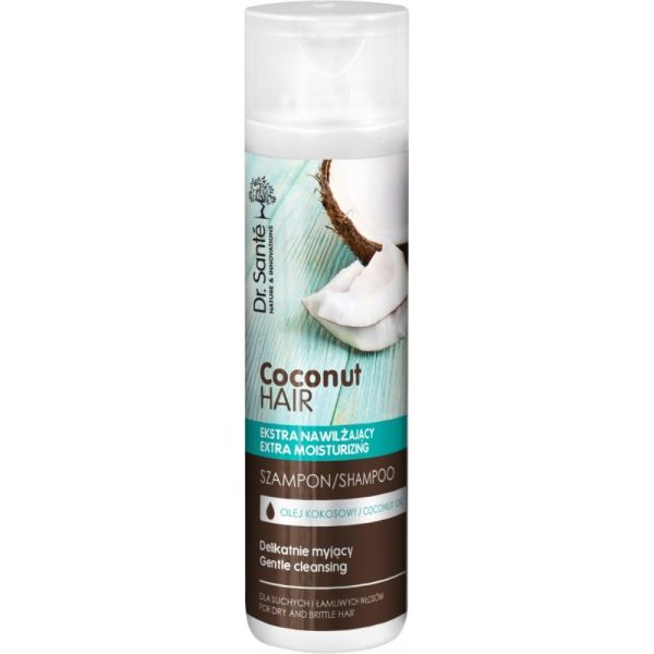 Dr. sante coconut hair shampoo szampon ekstra nawilżający z olejem kokosowym dla suchych i łamliwych włosów 250ml