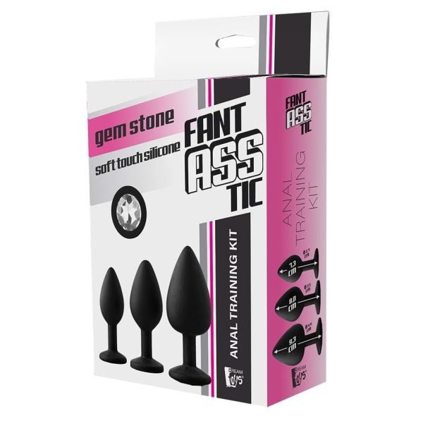 Dream toys fantasstic anal training kit korek analny white stone 3szt.