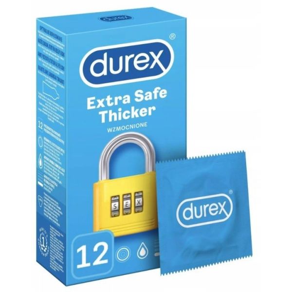 Durex durex prezerwatywy extra safe 12 szt grubsze nawilżane