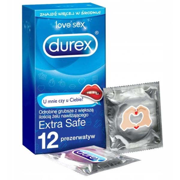 Durex durex prezerwatywy extra safe emoji 12 szt grubsze nawilżane