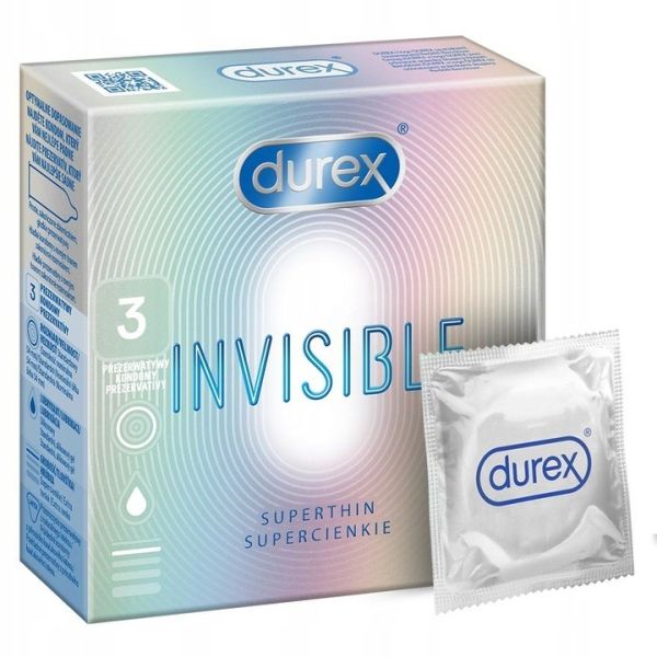 Durex durex prezerwatywy invisible dla większej bliskości 3 szt cienkie
