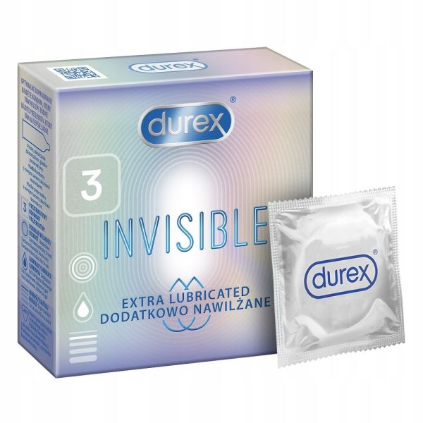 Durex durex prezerwatywy invisible dodatkowo nawilżane 3 szt cienkie
