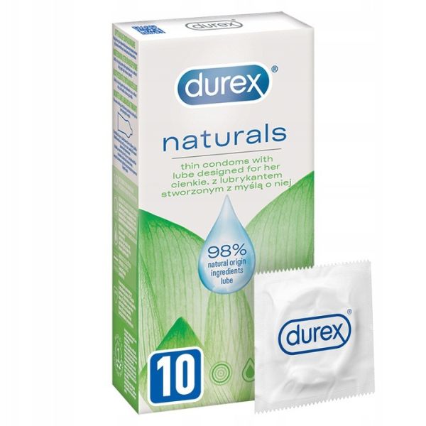 Durex naturals cienkie prezerwatywy z lubrykantem stworzone z myślą o niej 10szt