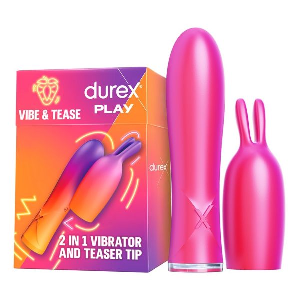 Durex play vibe & tease 2in1 wibrator ze stymulującą końcówką