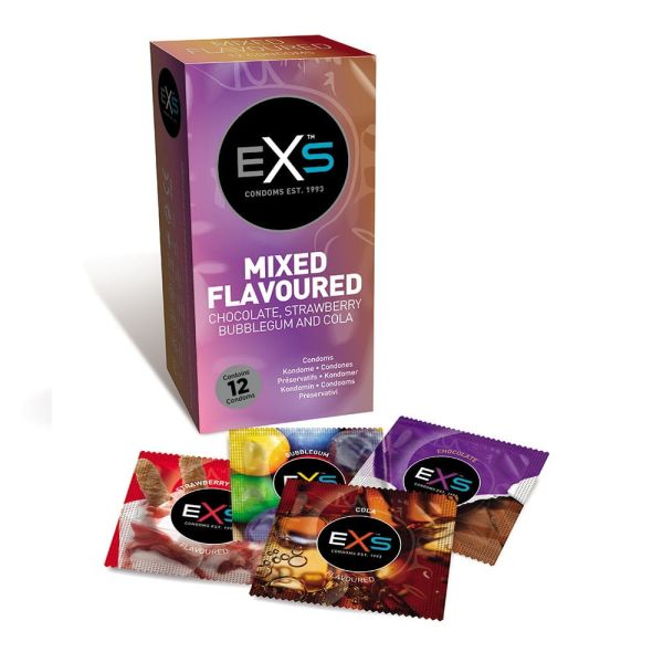 Exs mixed flavoured condoms smakowe prezerwatywy 12szt.