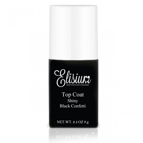 Elisium top coat shiny top do lakierów hybrydowych black confetti 9g