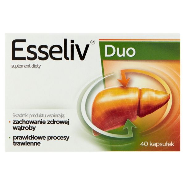 Esseliv duo suplement diety wspomagający wątrobę oraz procesy trawienne 40 kapsułek