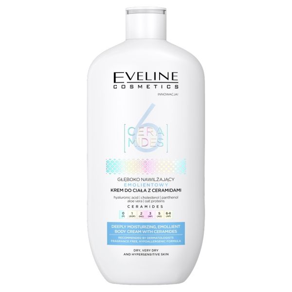 Eveline cosmetics 6 ceramides głęboko nawilżający emolientowy krem do ciała 350ml