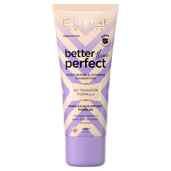 Eveline cosmetics better than perfect nawilżająco-kryjący podkład 01 ivory 30ml