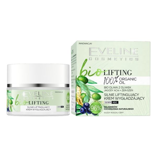 Eveline cosmetics bio lifting silnie liftingujący krem wygładzający 50ml