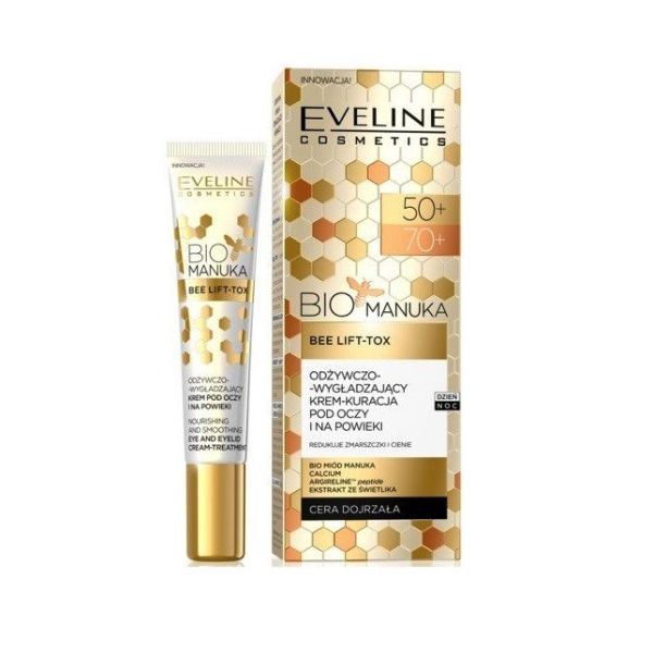 Eveline cosmetics bio manuka 50+/70+ odżywczo-wygładzający krem-kuracja pod oczy i na powieki 20ml