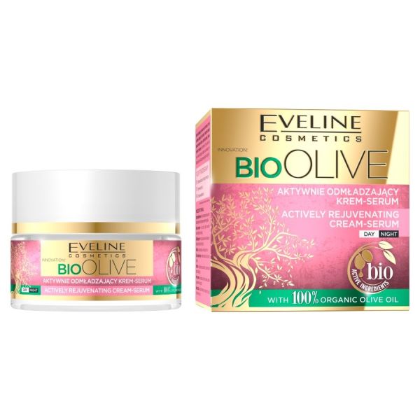 Eveline cosmetics bio olive aktywnie odmładzający krem-serum 50ml