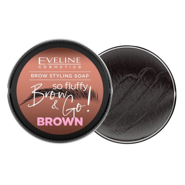 Eveline cosmetics brow&go! mydło do stylizacji brwi brown 25g