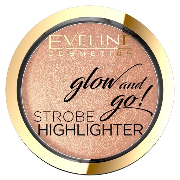 Eveline cosmetics glow & go strobe highlighter rozświetlacz do twarzy 02 gentle gold 8.5g