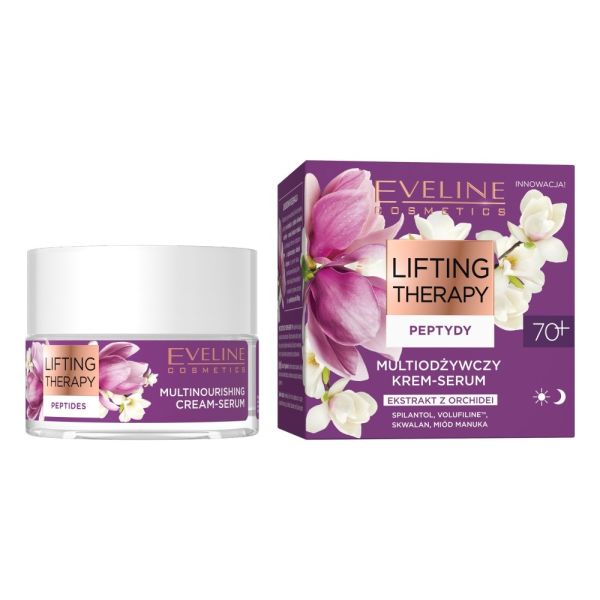 Eveline cosmetics lifting therapy peptydy multiodżywczy krem-serum 70+ 50ml