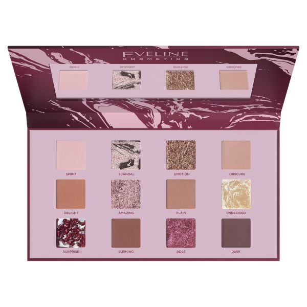 Eveline cosmetics shocking nudes eyeshadow palette paleta 12 cieni do powiek 9.6g