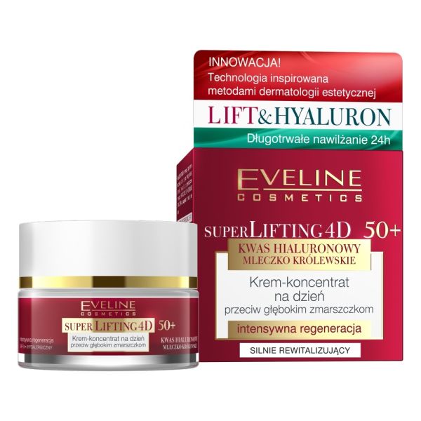 Eveline cosmetics super lifting 4d krem-koncentrat przeciw głębokim zmarszczkom na dzień 50+ 50ml