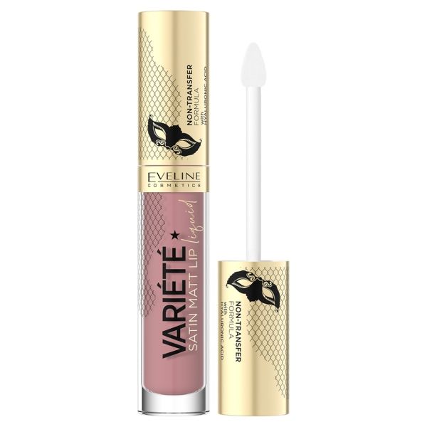 Eveline cosmetics variete satin matt lip liquid pomadka w płynie z kwasem hialuronowym 02 4.5ml