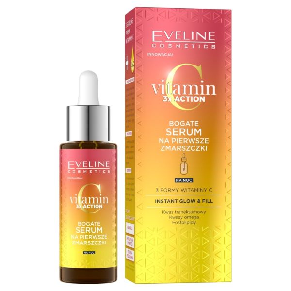 Eveline cosmetics vitamin c 3x action bogate serum na pierwsze zmarszczki 30ml