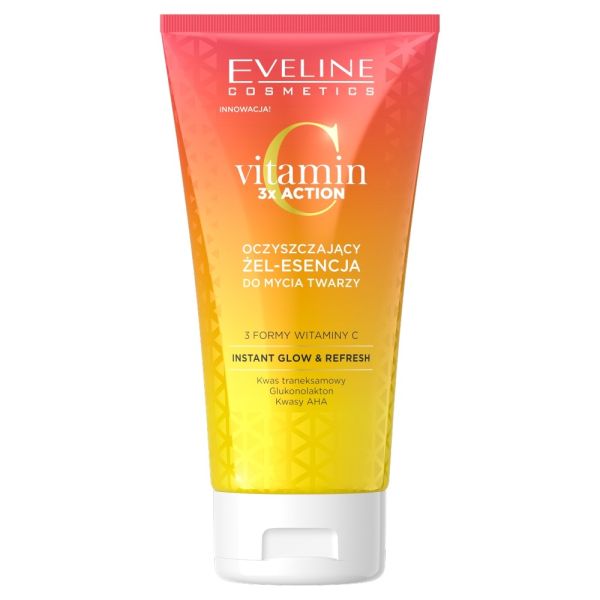 Eveline cosmetics vitamin c 3x action oczyszczający żel-esencja do mycia twarzy 150ml