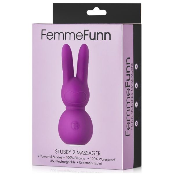 Femmefunn stubby 2 massager mini wibrator punktu g + masażer typu króliczek purple