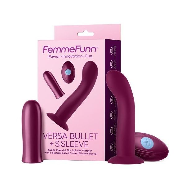 Femmefunn versa bullet with s sleeve wibrator z nakładką dark fuchsia