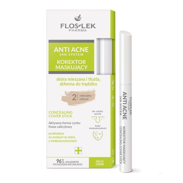 Floslek anti acne 24h system korektor maskujący 2 naturalny