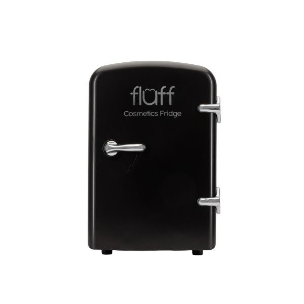 Fluff cosmetics fridge lodówka kosmetyczna ze srebrnym logo czarna matowa