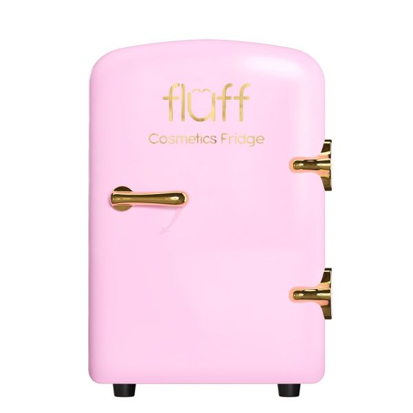 Fluff cosmetics fridge lodówka kosmetyczna ze złotym logo różowa