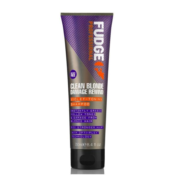 Fudge clean blonde damage rewind violet-toning shampoo szampon regenerujący i tonujący włosy blond 250ml