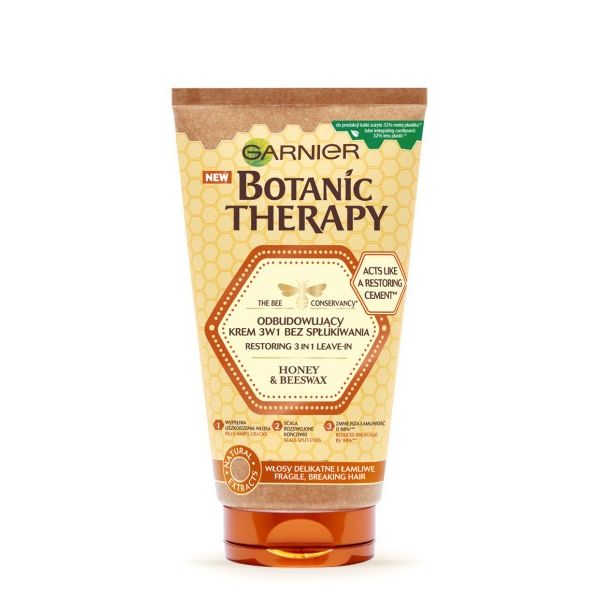 Garnier botanic therapy honey&beeswax odbudowujący krem 3w1 bez spłukiwania miód i wosk pszczeli 150ml