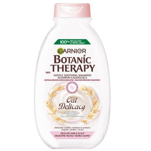 Garnier botanic therapy oat delicacy szampon łagodzący do delikatnych włosów i skóry głowy 400ml