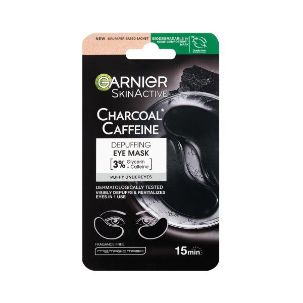 Garnier charcoal + caffeine płatki pod oczy redukujące opuchliznę 5g