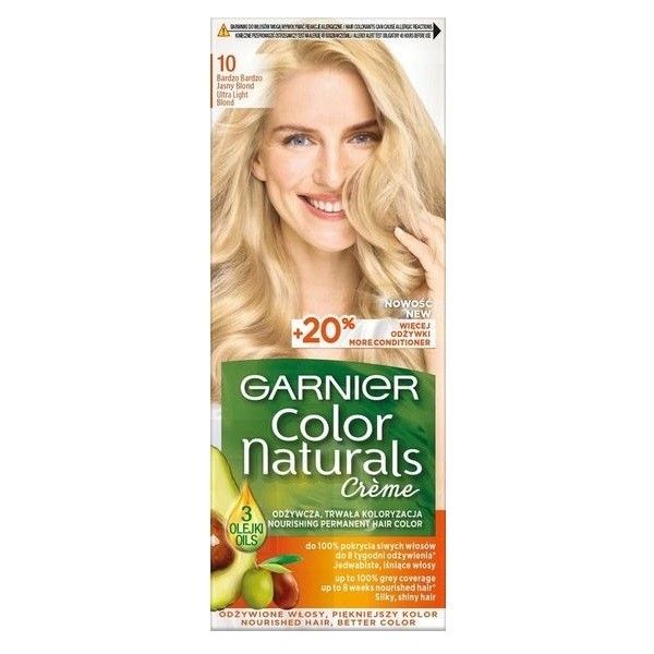 Garnier color naturals creme krem koloryzujący do włosów 10 bardzo jasny blond