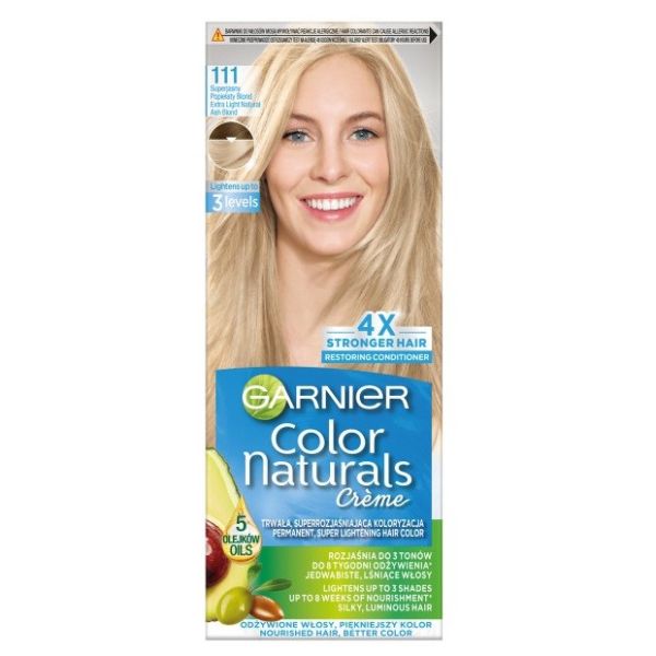 Garnier color naturals creme krem koloryzujący do włosów 111 jasny popielaty blond