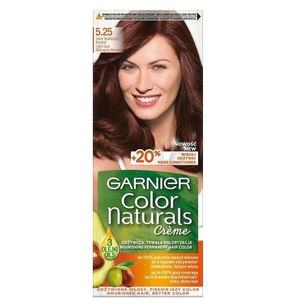 Garnier color naturals creme krem koloryzujący do włosów 5.25 jasny opalizujący kasztan