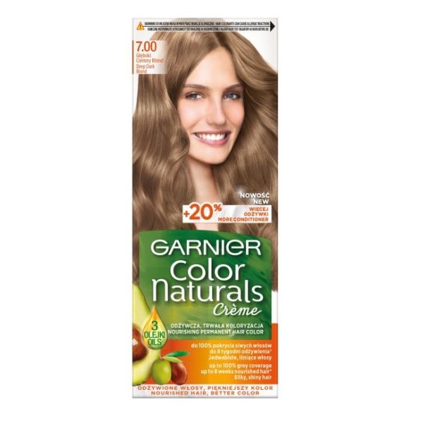 Garnier color naturals creme krem koloryzujący do włosów 7.00 głęboki ciemny blond