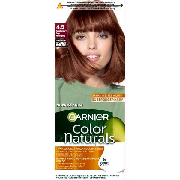 Garnier color naturals odżywcza farba do włosów 4.5 kasztanowy brąz