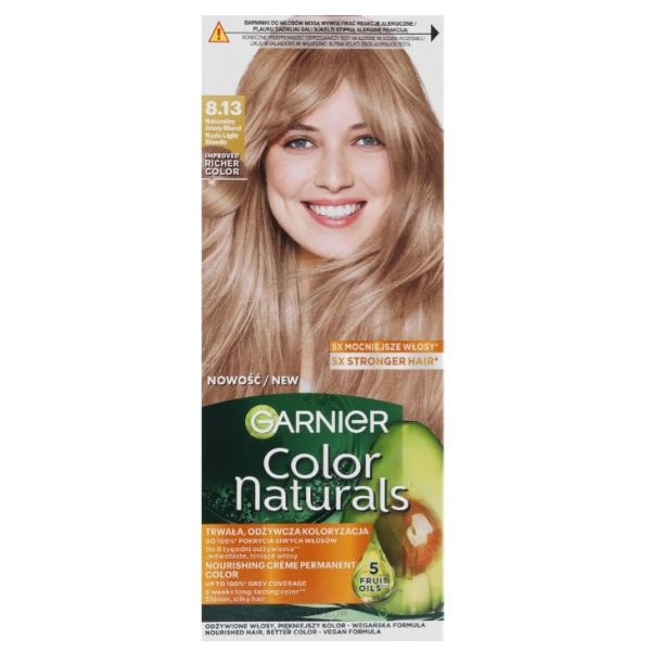 Garnier color naturals odżywcza farba do włosów 8.13 naturalny jasny blond