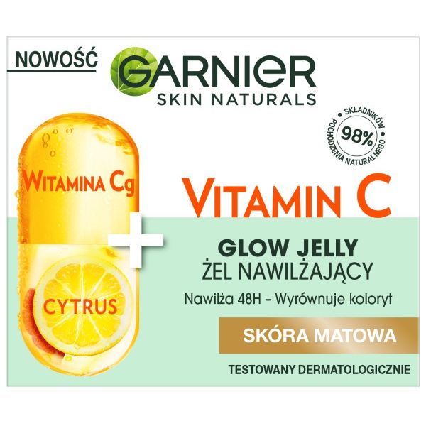 Garnier skin naturals vitamin c glow jelly żel nawilżający do twarzy witamina cg + cytrus 50ml